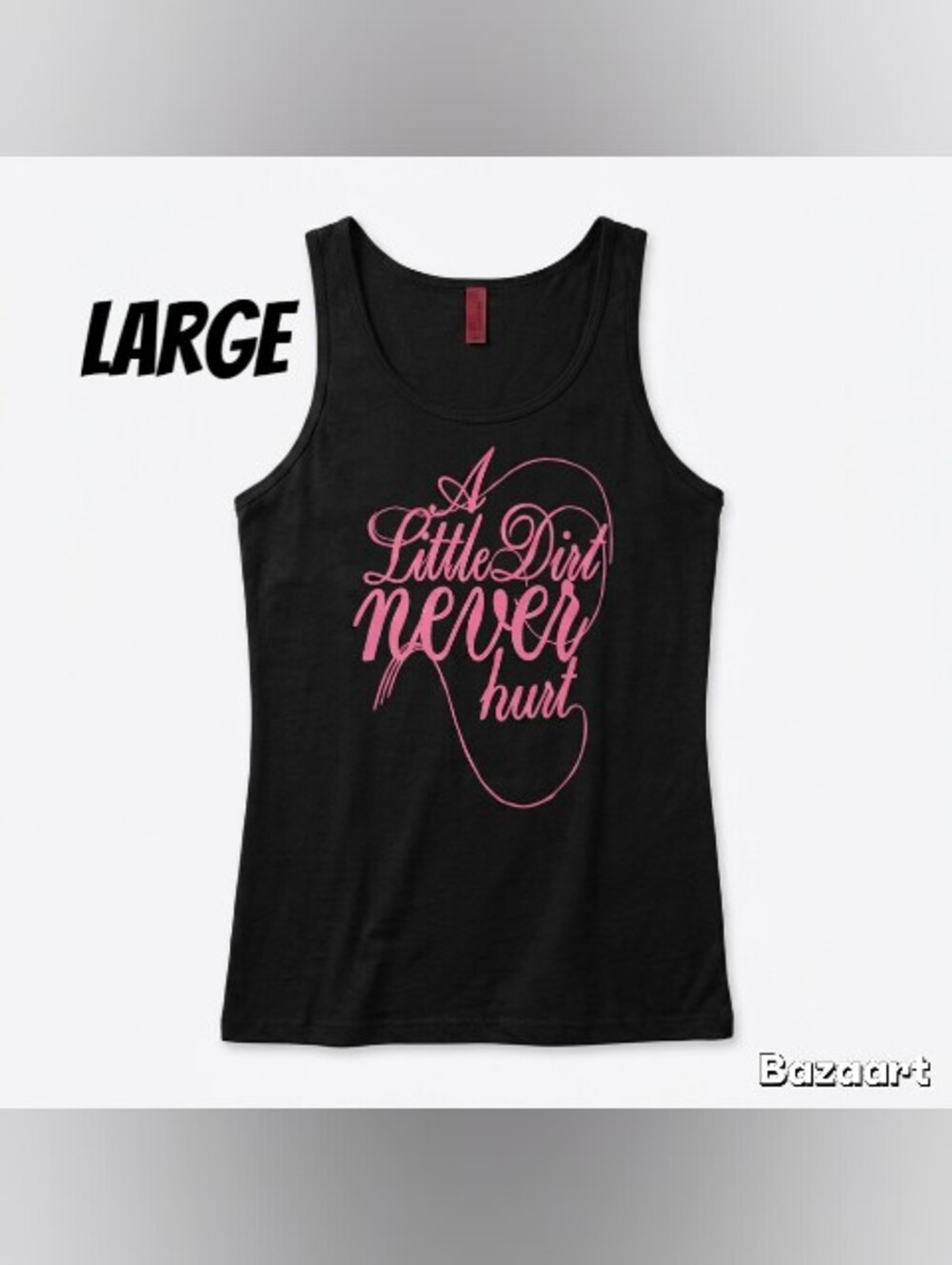 Black Tank Top with Pink Script Print - Women Intimates & Sleepwear